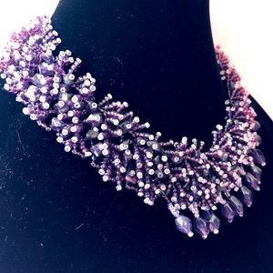 Unique hand made amethyst necklace